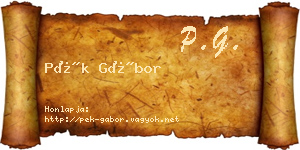 Pék Gábor névjegykártya