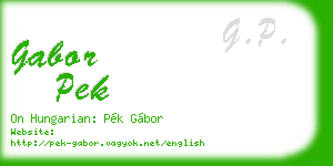 gabor pek business card